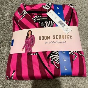 Room Service Pink Zebra Stripe Pajama Set